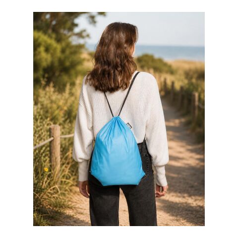 rPET 210D Polyester Rucksack mit Kordelzug Calix Weiß