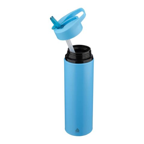 Recycelte Trinkflasche aus Edelstahl (500 ml) Zeno Hellblau