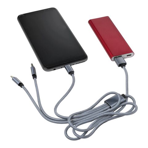 3-in-1 Ladekabel &#039;Belfast&#039; aus Aluminium und Nylon Silber | ohne Werbeanbringung | Nicht verfügbar | Nicht verfügbar