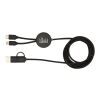 Chechia 150 cm 5-in-1 Kabel aus recyceltem Kunststoff für Datenübertragung und 27W Schnellladung mit Bambusdetails Standard | schwarz | ohne Werbeanbringung | Nicht verfügbar | Nicht verfügbar