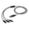 Alphecca 5-in-1-Ladekabel aus recyceltem Aluminium und RPET schwarz