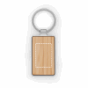 GASTON RECTANGULAR. Schlüsselanhänger aus Eisen in rechteckiger Form aus Zink und Bambus Natur | ohne Werbeanbringung | Nicht verfügbar | Nicht verfügbar | Nicht verfügbar