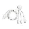 Xoopar Mr. Bio Long Multi-Kabel USB-C 1 Meter Weiss | 1-farbiger Tampondruck | Seite 1 | Ø 23 mm