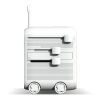 Xoopar Luggie GaN Weltreise-Adapter-Trolley Weiss | 1-farbiger Tampondruck | Vorderseite | 25 mm x 10 mm