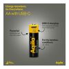 Aqiila wiederaufladbare USB-C-Batterien AA 2000 mAh, 4er-Pack Schwarz