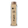 InSideOut Recycelte Glaswasserflasche ReuuZ mit Holzverschluss 650 ml Transparent | Gravur | Kappe | Ø 45 mm
