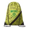 RPET-Kordelzugbeutel mit Reißverschluss und Netztasche Sublimation