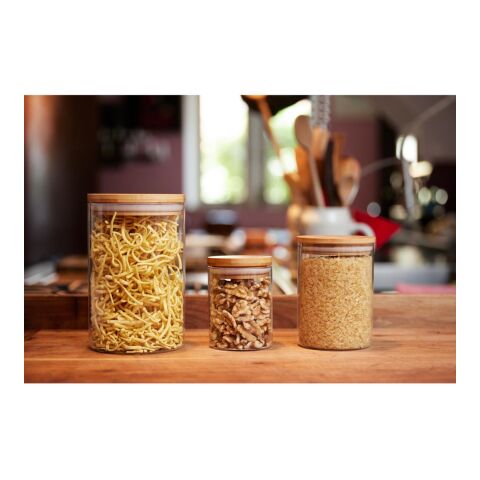 Glasbehälter &quot;Bamboo&quot;, 0,65 l transparent | ohne Werbeanbringung | Nicht verfügbar | Nicht verfügbar