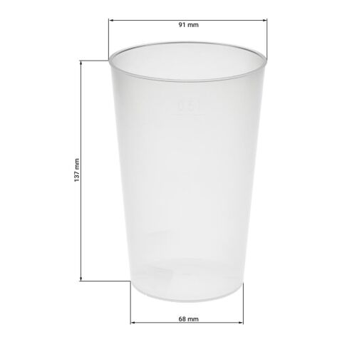 Trinkbecher &quot;Vital&quot;, 500 ml transparent milchig | ohne Werbeanbringung | Nicht verfügbar | Nicht verfügbar