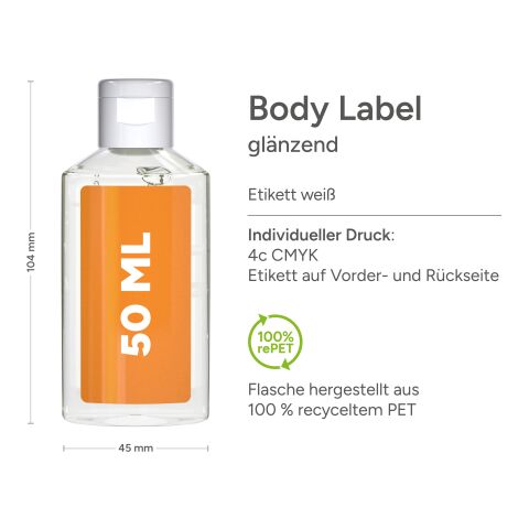 50 ml Flasche - Duschgel Rosmarin-Ingwer Transparent | ohne Werbeanbringung