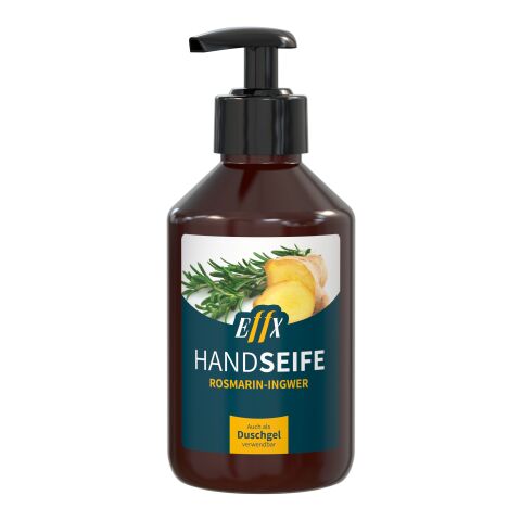 250 ml Spender - Flüssigseife Rosmarin-Ingwer - Body Label Braun | ohne Werbeanbringung