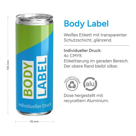 Energy Drink classic ohne Werbeanbringung | Folie (Body Label)