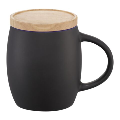 Hearth Keramiktasse mit Holz Deckel &amp; Untersetzer Standard | schwarz-blau | ohne Werbeanbringung | Nicht verfügbar | Nicht verfügbar