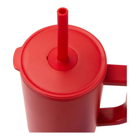 Brady 900 ml RCS-zertifizierter Isolierbecher mit Silikon Trinkhalm rot