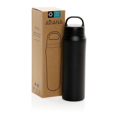 Aviana™ Rowan RCS recycelte Wasserflasche 470ml schwarz | ohne Werbeanbringung | Nicht verfügbar | Nicht verfügbar