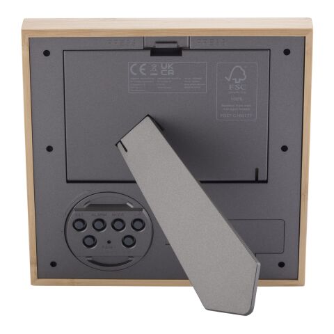 Sasa Fotorahmen aus Bambus mit Wetterstation Standard | natur | ohne Werbeanbringung | Nicht verfügbar | Nicht verfügbar