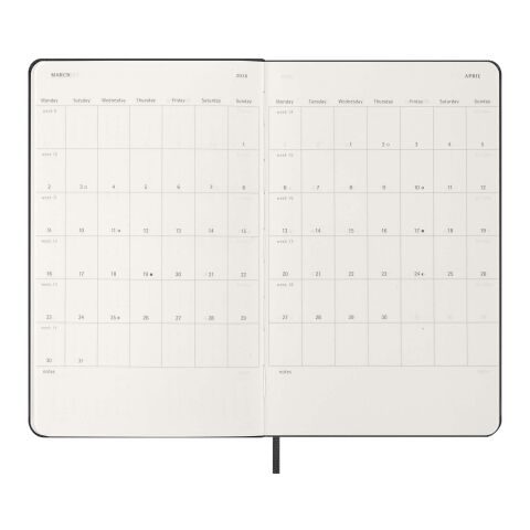 Moleskine Hardcover 12 Monate Wochenkalender L horizontal Standard | schwarz | ohne Werbeanbringung | Nicht verfügbar | Nicht verfügbar