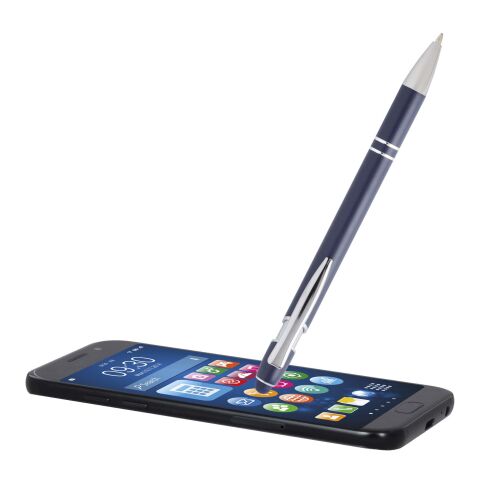 Kish Kugelschreiber mit silbernem Finish (blaue Mine) Standard | navy | ohne Werbeanbringung | Nicht verfügbar | Nicht verfügbar