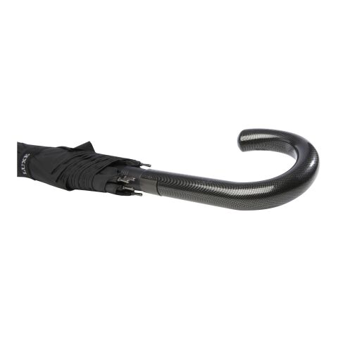 Fontana Selbstöffnender 23&quot; Regenschirm mit Karbonoptik und gebogenem Griff Standard | schwarz | ohne Werbeanbringung | Nicht verfügbar | Nicht verfügbar | Nicht verfügbar