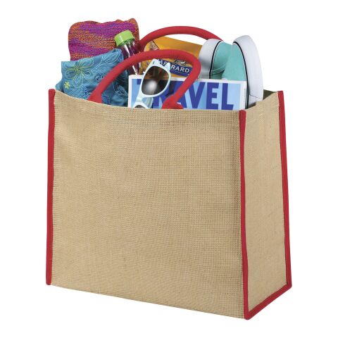 The Large Jute Tragetasche Standard | natur-rot | ohne Werbeanbringung | Nicht verfügbar | Nicht verfügbar