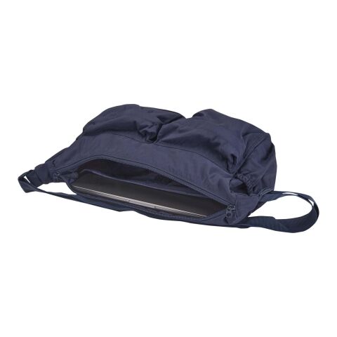 Calli 13" GRS Laptop Umhängetasche aus recyceltem Nylon navy