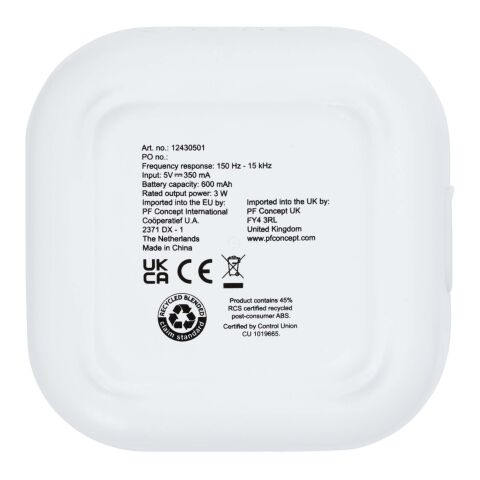 Stark 2.0 3 W Mini-Bluetooth®-Lautsprecher aus recyceltem RCS Kunststoff Standard | weiß | ohne Werbeanbringung | Nicht verfügbar | Nicht verfügbar