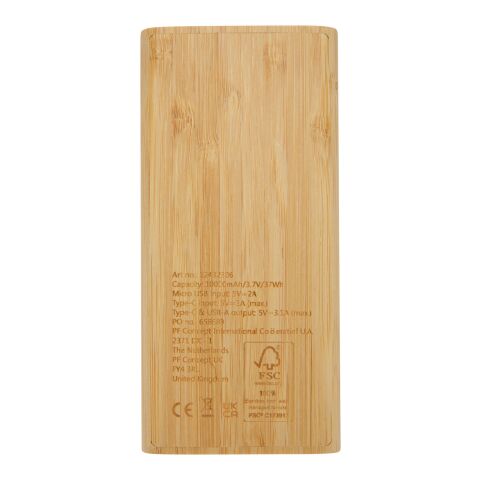 Tulda 10.000 mAh Powerbank aus Bambus Standard | natur | ohne Werbeanbringung | Nicht verfügbar | Nicht verfügbar