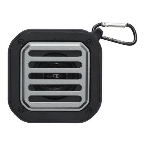 Solo 3W IPX5 Solar Bluetooth®-Lautsprecher aus recyceltem RCS Kunststoff mit Karabinerhaken Standard | schwarz | ohne Werbeanbringung | Nicht verfügbar | Nicht verfügbar