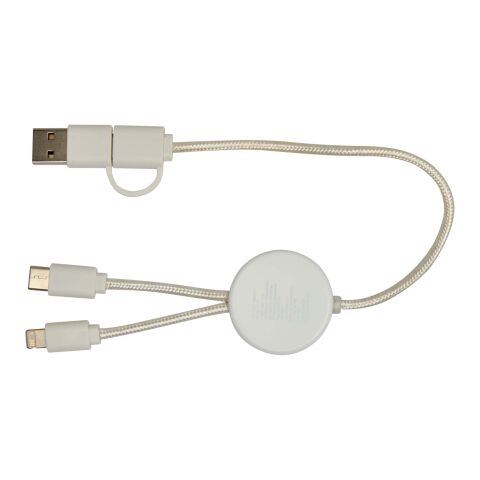 Chechia 30 cm 5-in-1 Kabel aus recyceltem Kunststoff für Datenübertragung und 27W Schnellladung mit Bambusdetails Standard | transparent | ohne Werbeanbringung | Nicht verfügbar | Nicht verfügbar