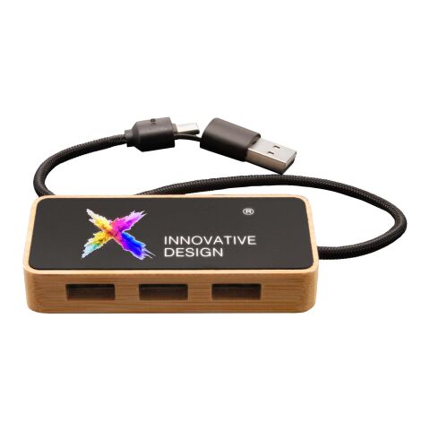 SCX.design H21 8-in-1 USB-Hub mit doppeltem Eingang und 6 Anschlüssen holz | ohne Werbeanbringung | Nicht verfügbar | Nicht verfügbar