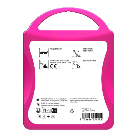 MyKit Flugzeug Reiseset transparent magenta | ohne Werbeanbringung | Nicht verfügbar | Nicht verfügbar