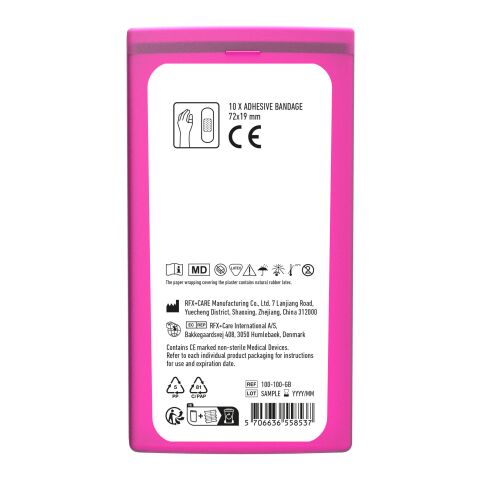MiniKit Pflaster transparent magenta | 1-farbiger Digitaler Aufkleber | Vorderseite | 39 mm x 82 mm