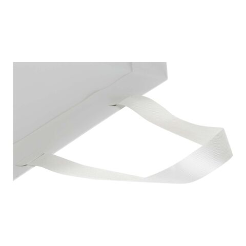 Smartfold Papiertüte, 230 g/m², mit Bandgriffen und Glanzlaminierung – 31 x 12 x 31 cm weiß