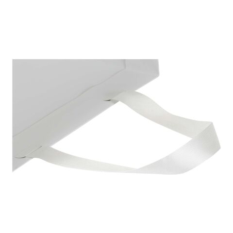 Smartfold Papiertüte, 230 g/m², mit Bandgriffen und Glanzlaminierung – 31 x 12 x 39 cm weiß