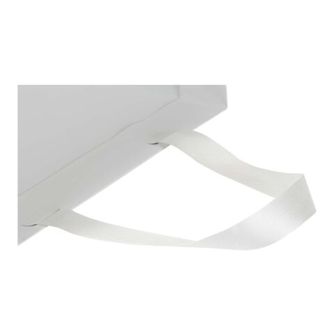 Smartfold Papiertüte, 230 g/m², mit Bandgriffen und matter Laminierung – 24 x 10 x 24 cm weiß
