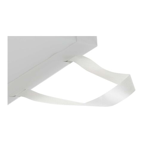 Smartfold Papiertüte, 230 g/m², mit Bandgriffen und matter Laminierung – 24 x 10 x 32 cm weiß
