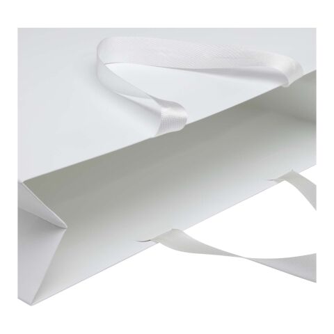 Smartfold Papiertüte, 230 g/m², mit Bandgriffen und matter Laminierung – 42 x 12 x 35 cm weiß