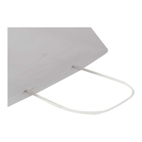 Kraft Papiertüte aus 120 g/m² Kraftpapier mit gedrehten Tragegriffen – 18 x 9 x 23 cm weiß