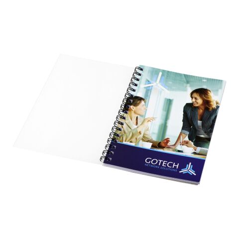 Desk-Mate® A6 Notizbuch Wire-O-Bindung Kunststoff-Umschlag weiss-schwarz | 50 pages | ohne Werbeanbringung | Nicht verfügbar | Nicht verfügbar