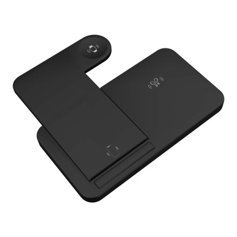 SCX.design W28 kabellose 3-in-1 Ladestation kabellos mit Telefonständer und Leuchtlogo Standard | schwarz | ohne Werbeanbringung | Nicht verfügbar | Nicht verfügbar