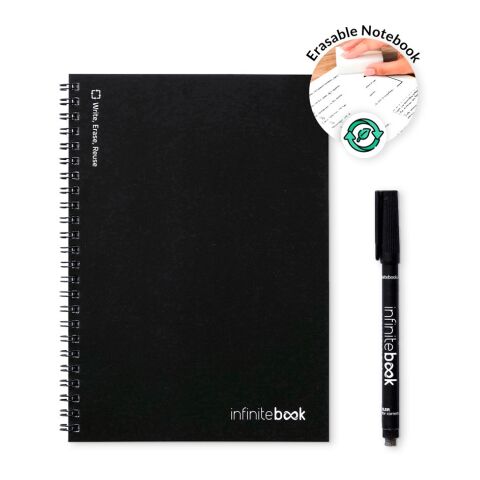 INFINITEBOOK LINED A5. "Infinitebook" mit flexiblem Einband und 15 linierten Whiteboard-Seiten schwarz | ohne Werbeanbringung | Nicht verfügbar | Nicht verfügbar | Nicht verfügbar