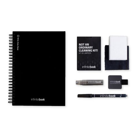 STARTER KIT INFINITEBOOK A5. Kit bestehend aus einem "Infinitebook", Reinigungsset, Marker und Markerhalter schwarz | ohne Werbeanbringung | Nicht verfügbar | Nicht verfügbar | Nicht verfügbar