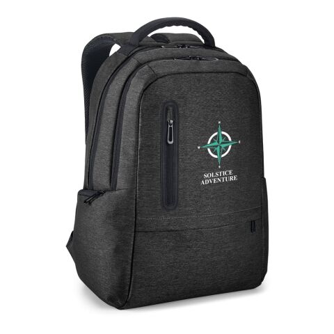 RE-BOSTON. Wasserabweisender 2Tone-Laptop-Rucksack aus recyceltem Nylon mit 210D-Fach Schwarz | ohne Werbeanbringung | Nicht verfügbar | Nicht verfügbar | Nicht verfügbar