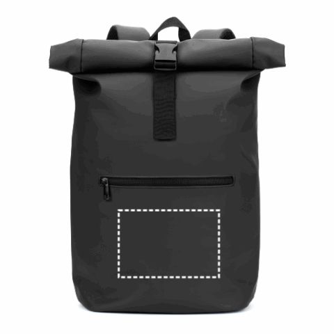 PORTLAND. Roll-Top-Rucksack aus PU mit Laptopfach, 16“ schwarz | ohne Werbeanbringung | Nicht verfügbar | Nicht verfügbar | Nicht verfügbar