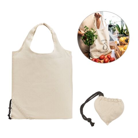 ORLEANS. Faltbare Tragetasche aus 100% Baumwolle (100 g/m²) Beige | ohne Werbeanbringung