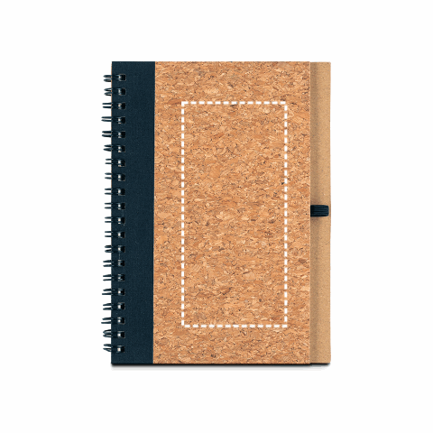 VICENTE. B6-Notizbuch aus Kork und Recyceltes Polyester (100% rPET) mit Kugelschreiber schwarz | ohne Werbeanbringung | Nicht verfügbar | Nicht verfügbar | Nicht verfügbar