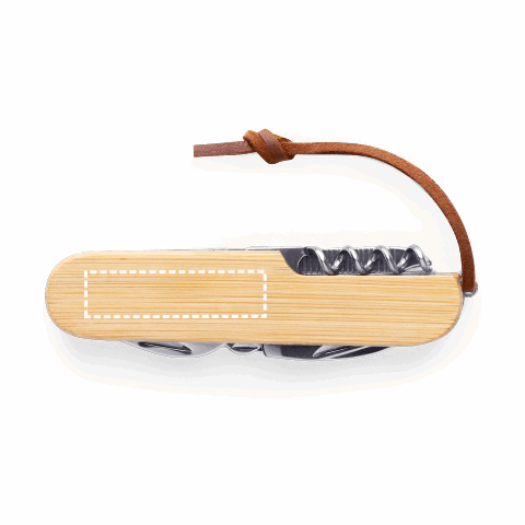 RYKER. Multifunktionales Taschenmesser aus Bambus und Edelstahl mit PU-Griff Natur | ohne Werbeanbringung | Nicht verfügbar | Nicht verfügbar | Nicht verfügbar