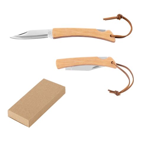 RANGER. Rasiermesser mit Klinge aus rostfreiem Stahl und Griff aus Bambus Beige | ohne Werbeanbringung