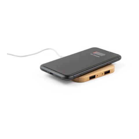 DALTON. Superschnelles 15W wireless Ladegerät aus Bambus Natur
