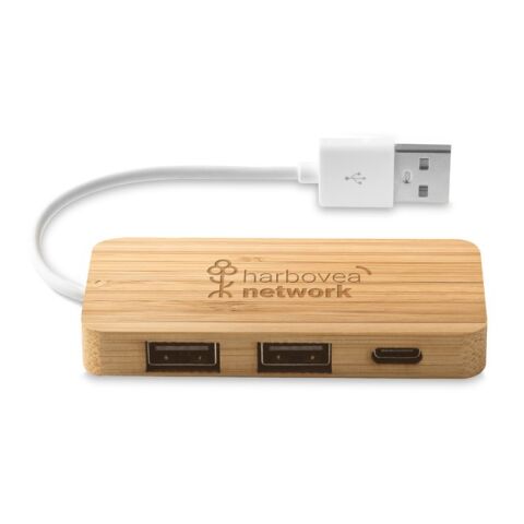 MOSER. HUB mit 2 USB-A und 1 USB-C Anschluss aus Bambus Natur | ohne Werbeanbringung | Nicht verfügbar | Nicht verfügbar | Nicht verfügbar